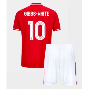 Nottingham Forest Morgan Gibbs-White #10 Jalkapallovaatteet Lasten Kotipeliasu 2025-26 Lyhythihainen (+ Lyhyet housut)